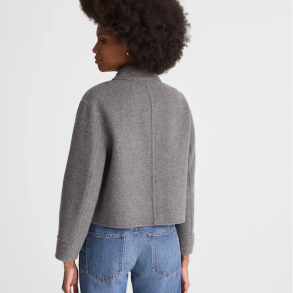 NWT Madewell Double-Faced Cropped Chore Jacket Sz M Light heather gray - Picture 3 of 4